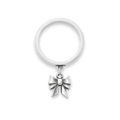 Tiny Bow Charm Dangle Ring