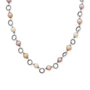 Twisted Wire Link Gemstone Necklace