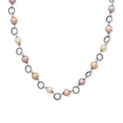 Twisted Wire Link Gemstone Necklace