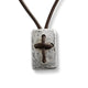 Leather Cross Shield Necklace