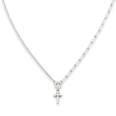 Paired Chains Cross Necklace