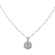 Delicate Beaded Cross Medallion Necklace
