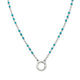 Enamel Beaded Chain Changeable Charm Holder Necklace