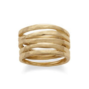Stacked Hammered Ring