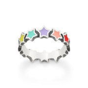 Enamel Connected Stars Ring