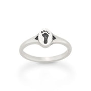 Footprint and Hearts Ring