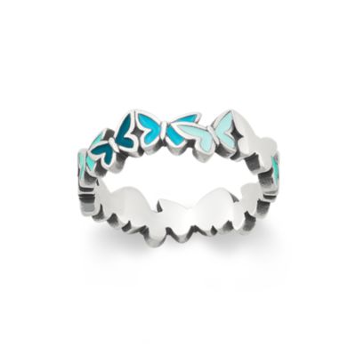 Enamel Connected Butterflies Ring