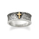 Textured Wedding Ring with Cross