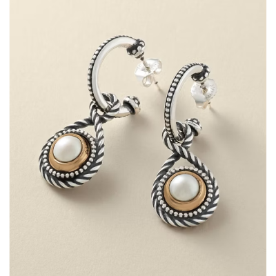 Marjan Gemstone Hoop Dangle Earrings