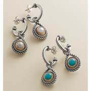 Marjan Gemstone Hoop Dangle Earrings