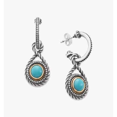 Marjan Gemstone Hoop Dangle Earrings