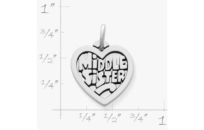 "Middle Sister" Heart Charm