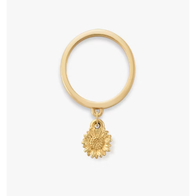 Mini Sunflower Charm Dangle Ring