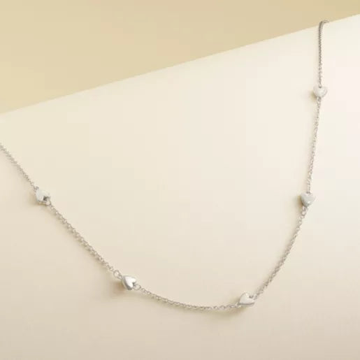 Delicate Hearts Station Necklace