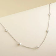 Delicate Hearts Station Necklace