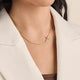 Delicate Pave Diamond Horizon Cross Necklace