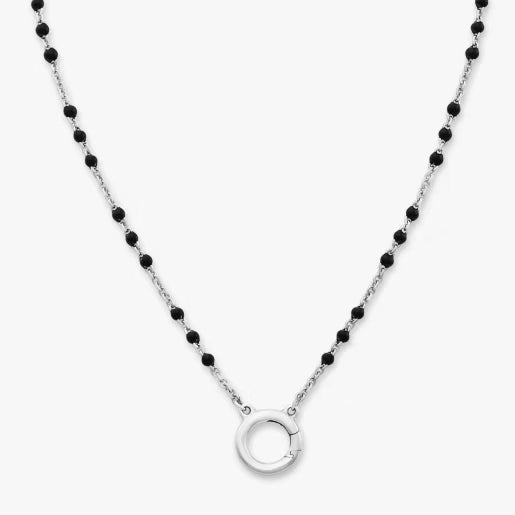 Enamel Beaded Chain Changeable Charm Holder Necklace