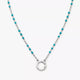 Enamel Beaded Chain Changeable Charm Holder Necklace