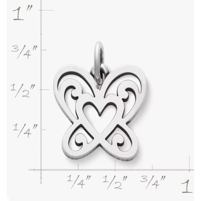 Open Butterfly Heart Charm