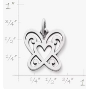 Open Butterfly Heart Charm