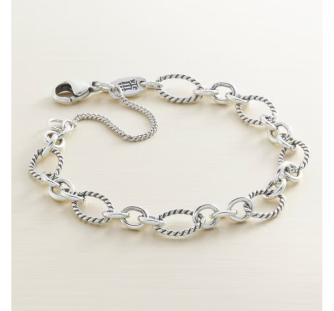 Oval Twist Charm Bracelet