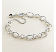 Oval Twist Charm Bracelet