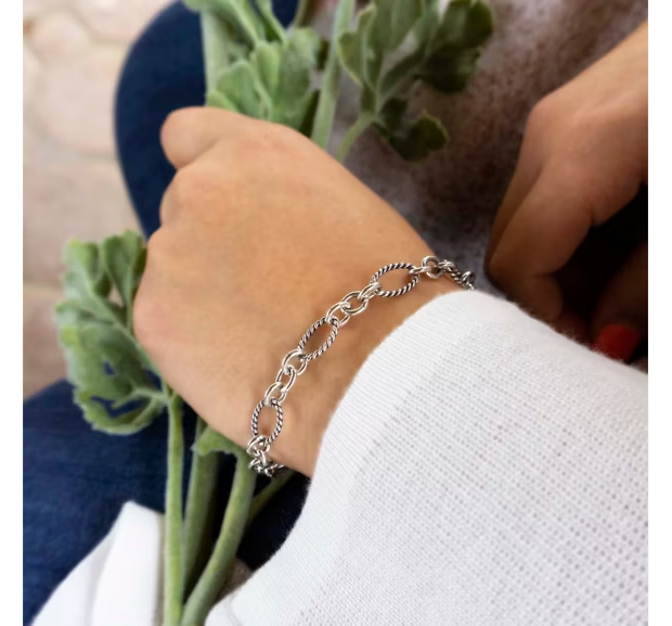 Oval Twist Charm Bracelet