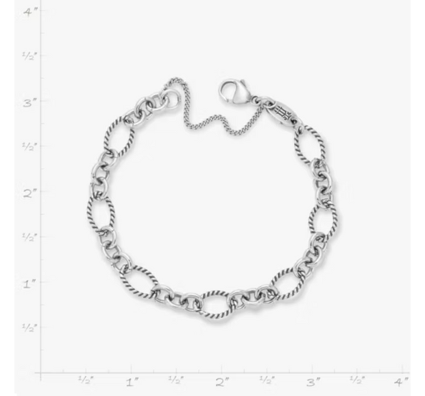 Oval Twist Charm Bracelet