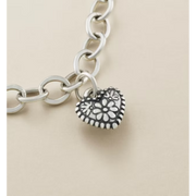 Petite Floral Heart Charm