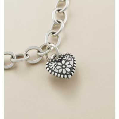 Petite Floral Heart Charm