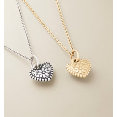 Petite Floral Heart Charm