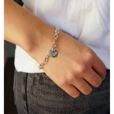 Petite Floral Heart Charm