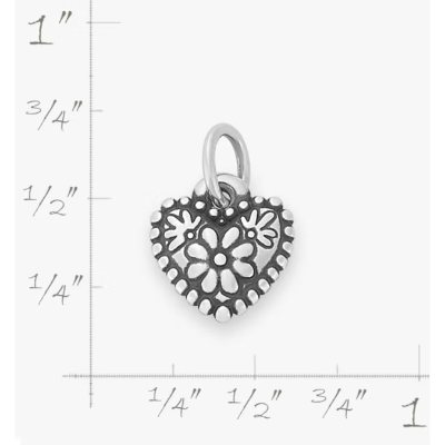 Petite Floral Heart Charm