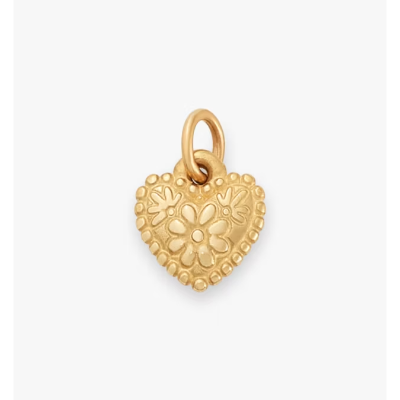 Petite Floral Heart Charm