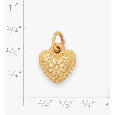 Petite Floral Heart Charm
