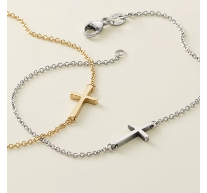 Petite Latin Cross Link Bracelet