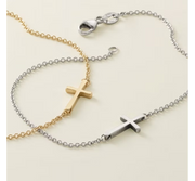 Petite Latin Cross Link Bracelet