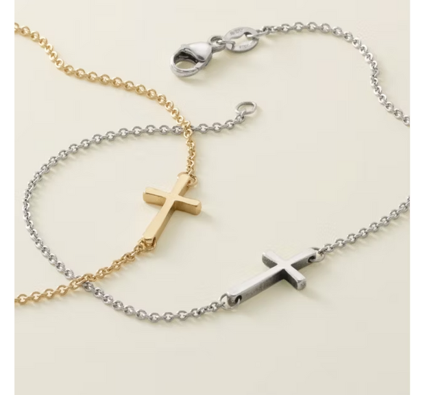 Petite Latin Cross Link Bracelet