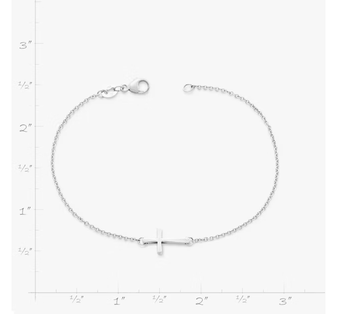 Petite Latin Cross Link Bracelet