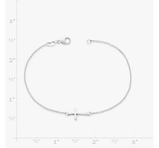 Petite Latin Cross Link Bracelet