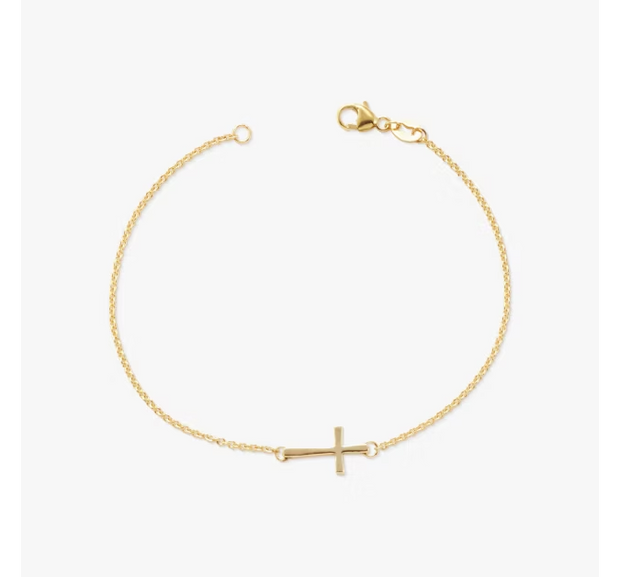 Petite Latin Cross Link Bracelet