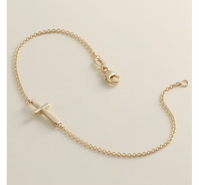 Petite Latin Cross Link Bracelet
