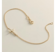 Petite Latin Cross Link Bracelet