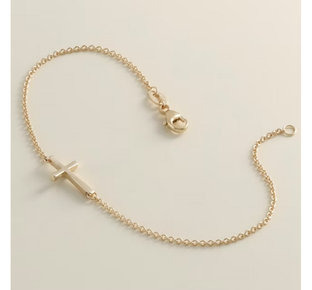 Petite Latin Cross Link Bracelet