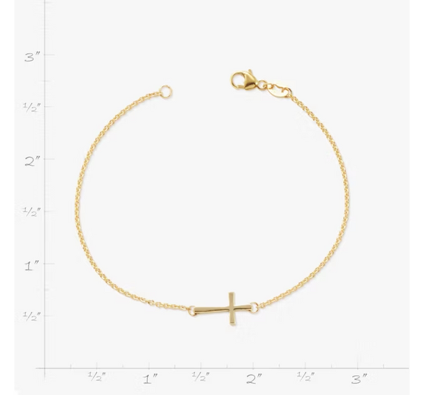 Petite Latin Cross Link Bracelet
