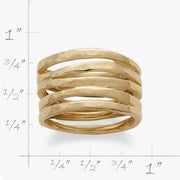 Stacked Hammered Ring
