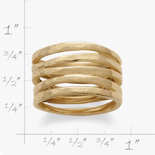 Stacked Hammered Ring