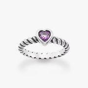 Gemstone Heart Twisted Wire Ring