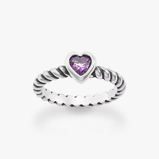 Gemstone Heart Twisted Wire Ring