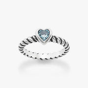 Gemstone Heart Twisted Wire Ring